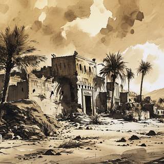 Ancient Egyptian Village Landscape