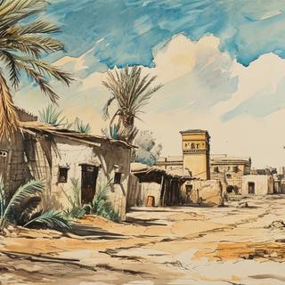 Ancient Egyptian Village Landscape