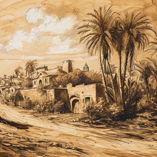 Ancient Egyptian Village Landscape