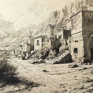 Ancient Egyptian Village Landscape