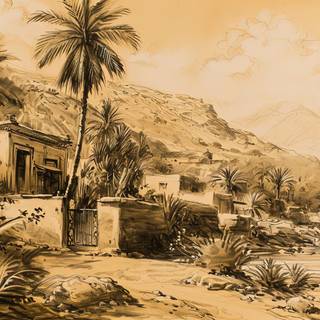 Ancient Egyptian Village Landscape