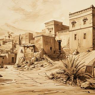 Ancient Egyptian Village Landscape