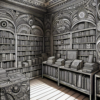Ornate Bookstore Library by robokoboto