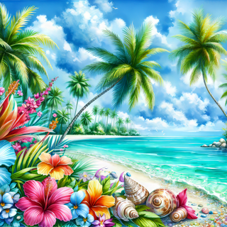 Tropical Paradise Beach by QuantumCurator