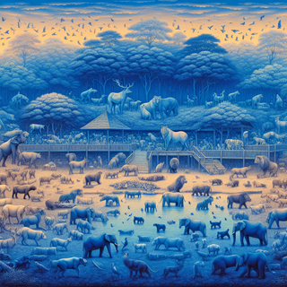 Blue Zoo Landscape by QuantumCurator