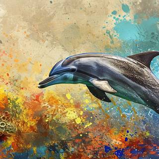 Playful Dolphin Watercolor