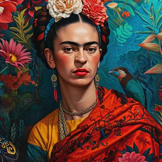 A surreal and symbolic portrait