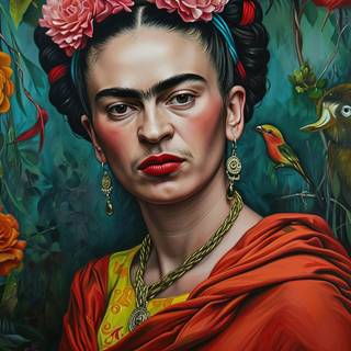 A surreal and symbolic portrait