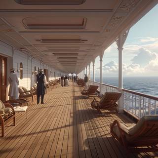 Strolling on Titanics Promenade Deck