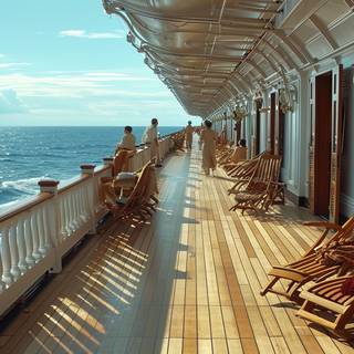 Strolling on Titanics Promenade Deck