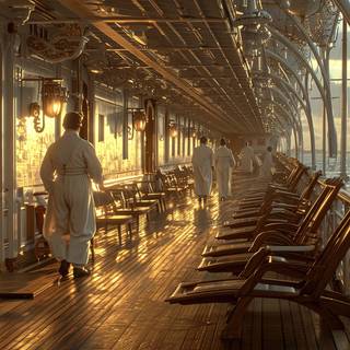 Strolling on Titanics Promenade Deck
