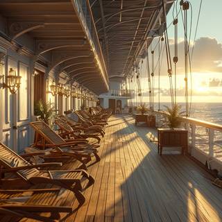Strolling on Titanics Promenade Deck
