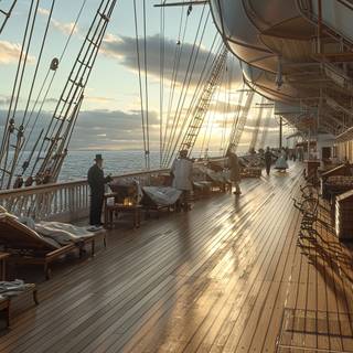 Strolling on Titanics Promenade Deck