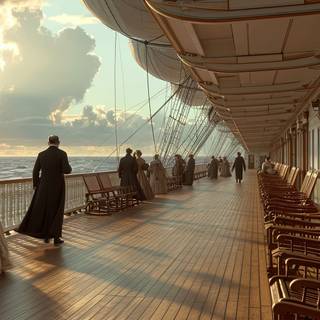 Strolling on Titanics Promenade Deck