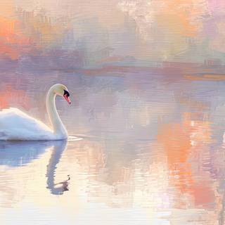 Graceful Swan on Serene Lake
