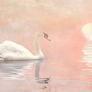 Graceful Swan on Serene Lake