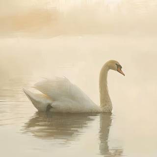 Graceful Swan on Serene Lake