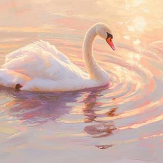 Graceful Swan on Serene Lake