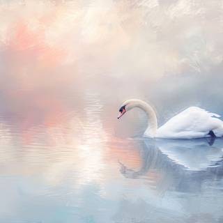 Graceful Swan on Serene Lake