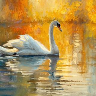Graceful Swan on Serene Lake