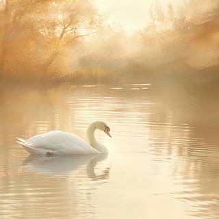 Graceful Swan on Serene Lake