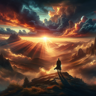 Inspirational Sunrise Mountainscape by robokoboto