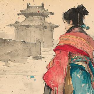 Women Walking in Pejing at 1900