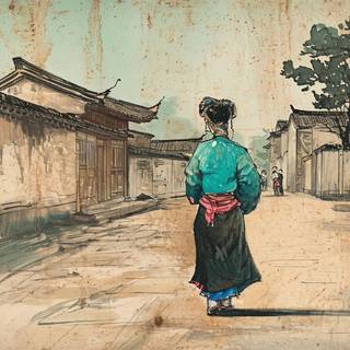 Women Walking in Pejing at 1900