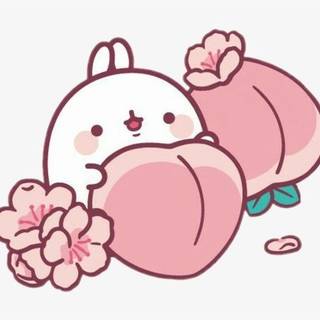 Molang with Cherry blossom peach