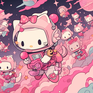 space pink Hello kitty