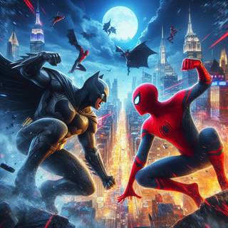 Spider man and batman desktop wallpaper 