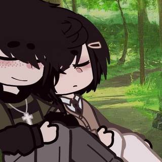 me and my friend irl as gacha character