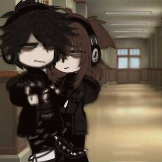 me and my friend irl as gacha character