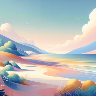 Serene Beach by QuantumCurator