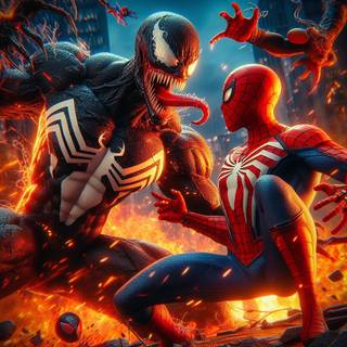 SPIDER MAN & VENOM HD WALLPAPER