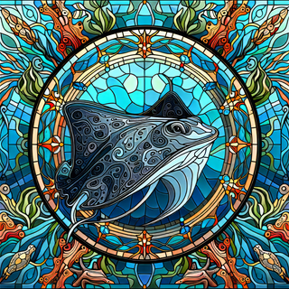 Stunning Stingray Stained Glass Art by QuantumCurator