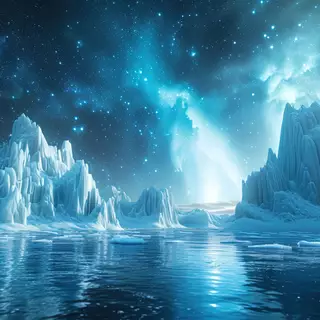 Aurora Borealis Snowy Landscape