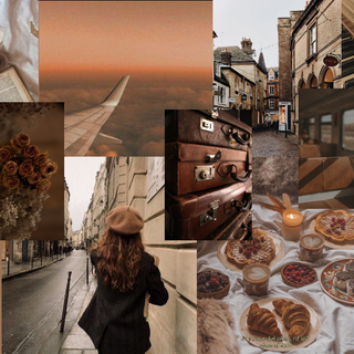 Brown Aesthetic Collage Wallpaper (cozy paris)