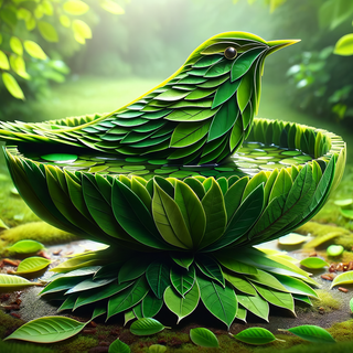 Enchanted Forest Bird Bath by robokoboto