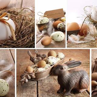 Brown Aesthetic Easter Collage 