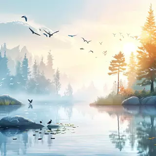 Serene Watercolor Landscape