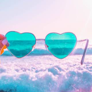 PREPPY GLASSES BLUE HEART SHAPE 