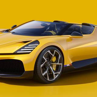 Yellow Bugatti W16 Mistral