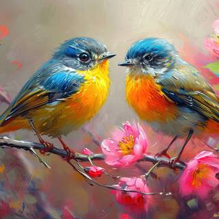Two Colorful Birds