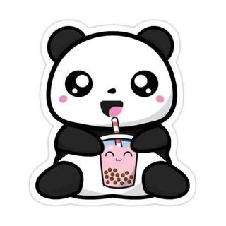 Cute Panda Drinking Bubble Tea