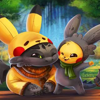 Pikachu and Toothless