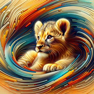 Lion Cub Abstract Swirl by robokoboto