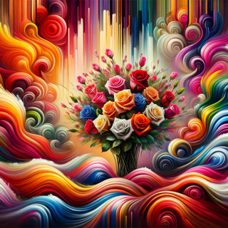 Abstract Rose Bouquet by robokoboto