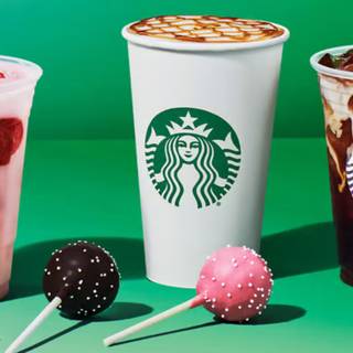 Pink,white,brown,Starbucks drinks