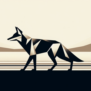 Geometric Coyote Artwork by QuantumCurator